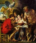 Jacob Jordaens The Satyr and the Peasant oil painting